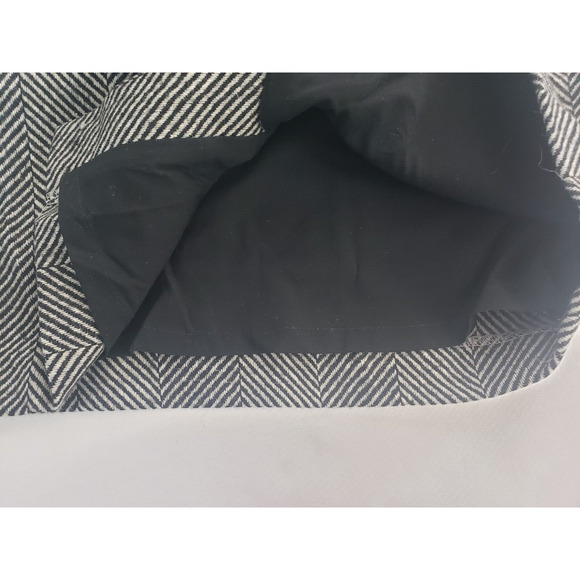 Banana Republic Black Wool Chevron Mini Skirt sz 0 Boho Y2K Neutral Professional - Picture 4 of 7